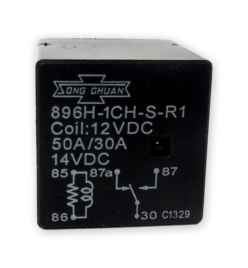 Song Chuan 896H-1CH-S-R1 Automotive Relay Quick Connect 12VDC 50AMP - Image 1